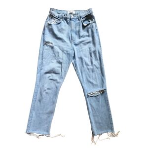 Reformation Stevie Ultra High Rise Jeans Womens 27 Blue Tahoe Destroyed Distress